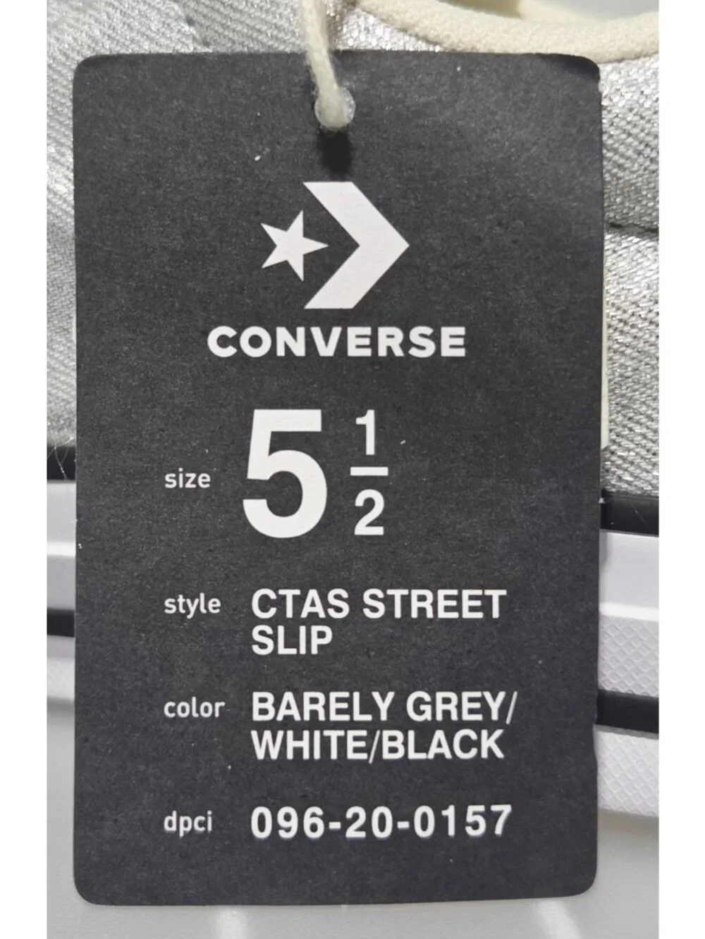 Converse Street Slip On Sneakers Gray Low Top Easy On Chucks -- Big Girls' 5.5